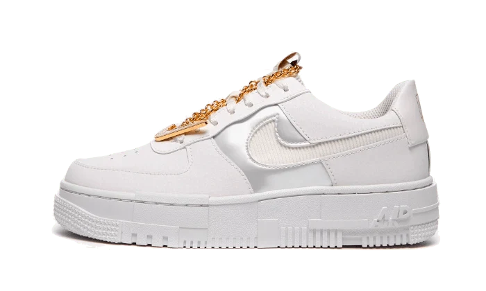 Air Force 1 Low Pixel Gray Gold Chain