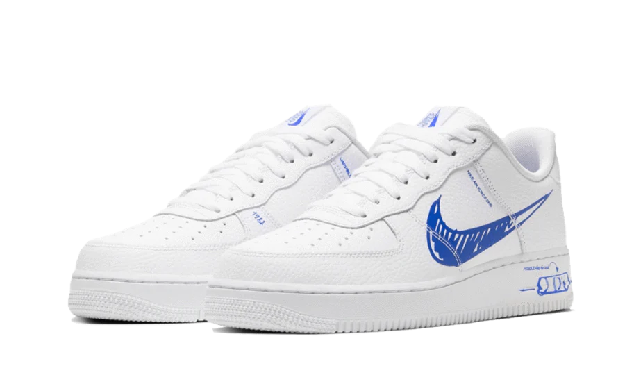 Alternative view of Air Force 1 Low Sketch Blue Swoosh