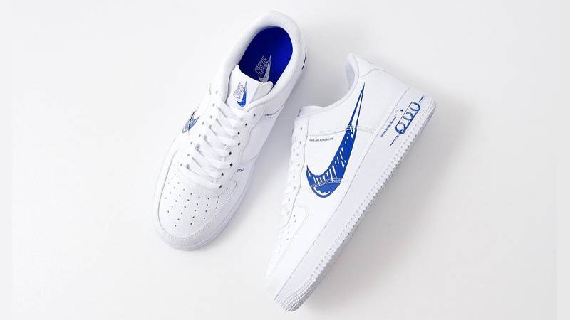 Air Force 1 Low Sketch Blue Swoosh - Image 5