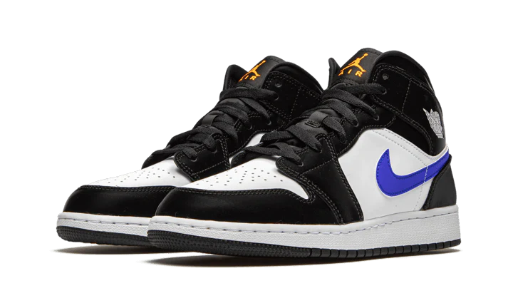 Alternative view of Air Jordan 1 Mid Black Racer Blue White