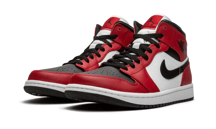 Alternative view of Air Jordan 1 Mid Chicago Black Toe