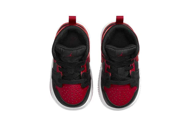 Alternative view of Air Jordan 1 Mid Kids Banned Black Red
