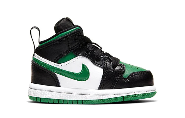 Alternative view of Air Jordan 1 Mid Kids Black Pine Green