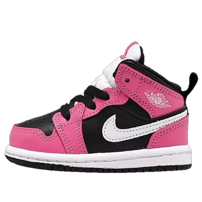Air Jordan 1 Mid Kids Pink Black - Image 4