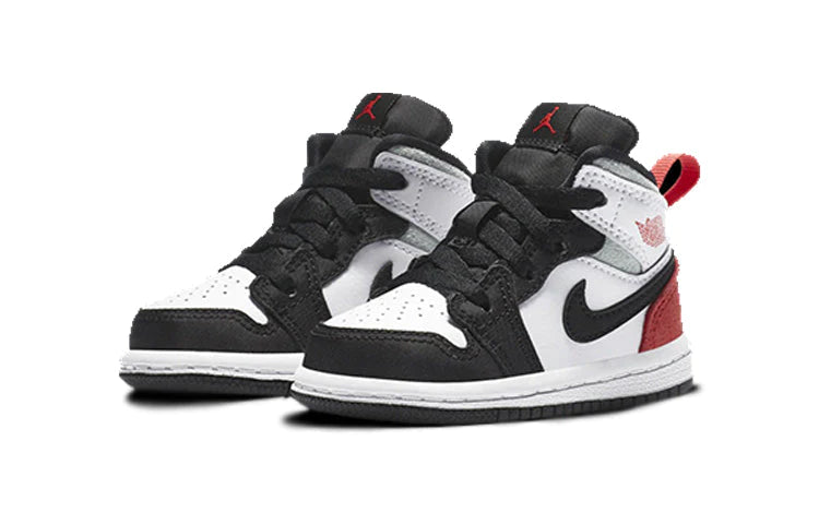 Alternative view of Air Jordan 1 Mid Kids White Red
