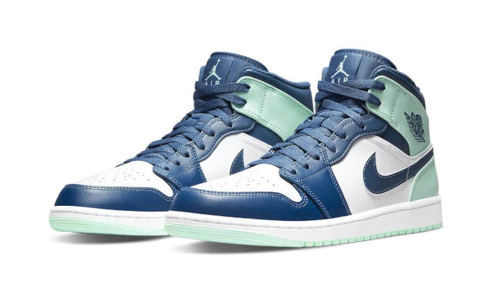 Alternative view of Air Jordan 1 Mid Mystic Navy Mint Foam