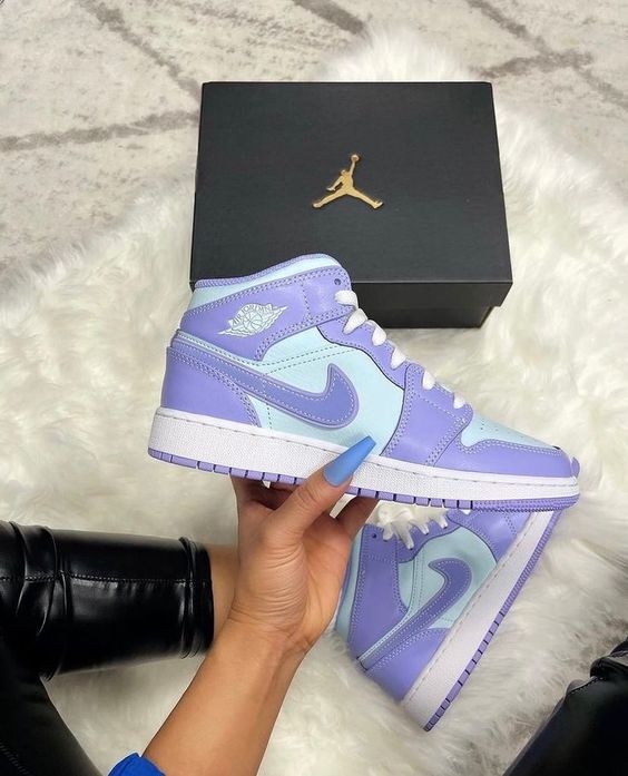 Air Jordan 1 Mid Purple Aqua - Image 6