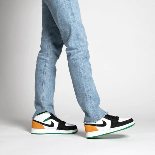 Air Jordan 1 Mid Se White Laser Orange Lucky Green - Image 6