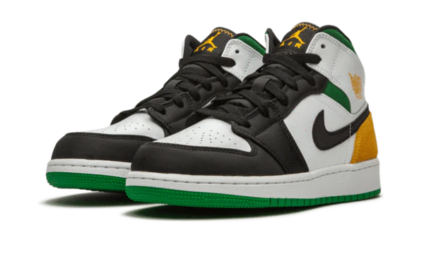 Alternative view of Air Jordan 1 Mid Se White Laser Orange Lucky Green