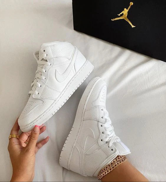 Air Jordan 1 Mid Triple White - Image 5