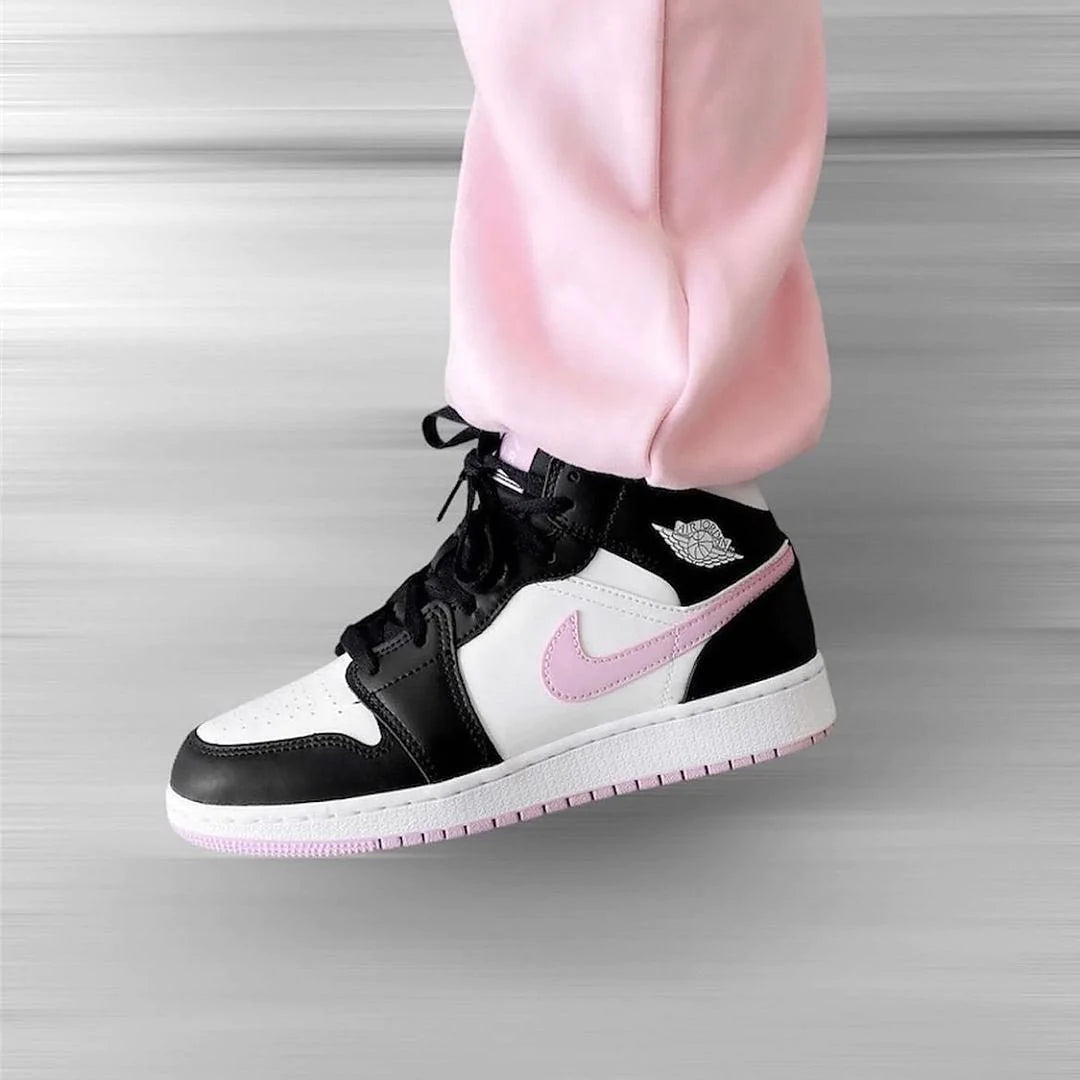 Air Jordan 1 Mid White Black Light Arctic Pink - Image 7