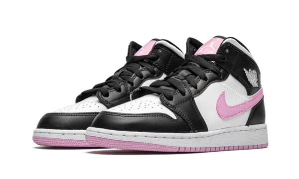 Alternative view of Air Jordan 1 Mid White Black Light Arctic Pink