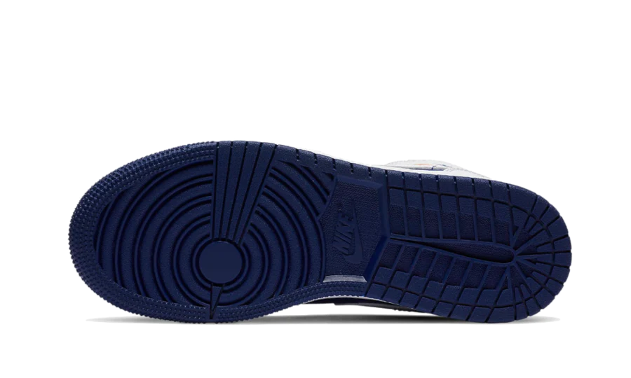 Air Jordan 1 Mid White Laser Orange Deep Royal Blue - Image 3