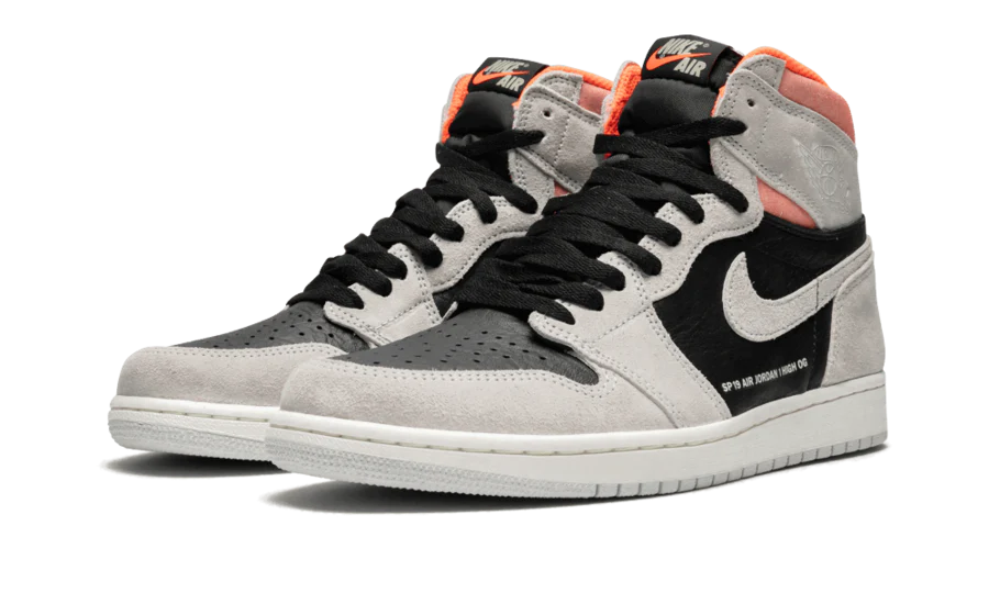 Alternative view of Air Jordan 1 Retro High Neutral Gray Hyper Crimson
