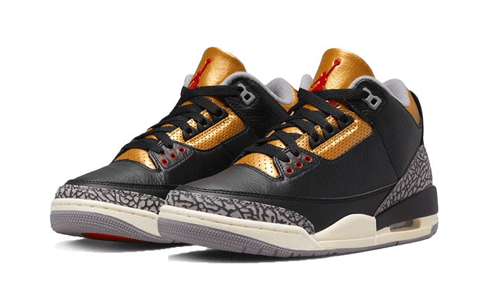 Alternative view of Air Jordan 3 Retro Black Cement Gold
