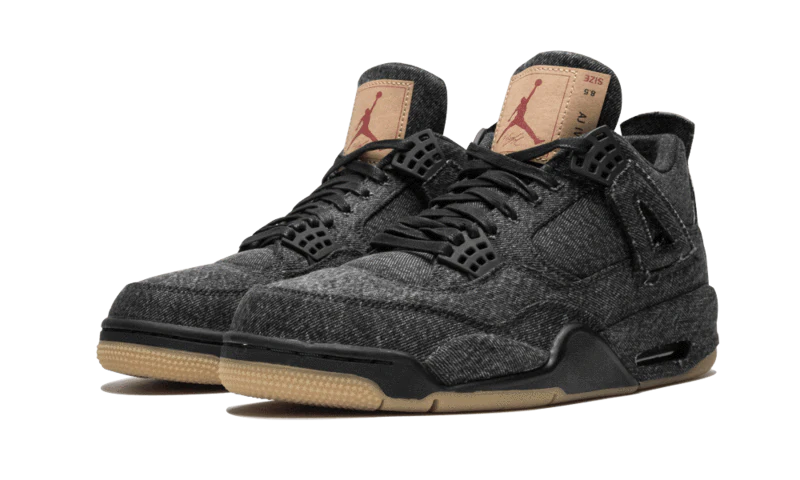 Alternative view of Air Jordan 4 Retro Levis Black