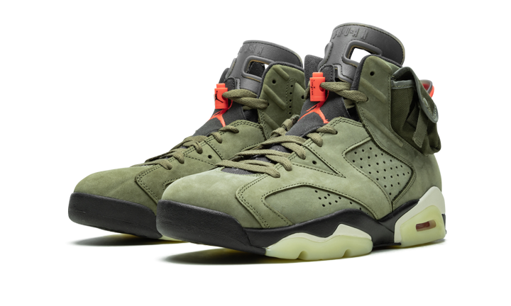 Alternative view of Air Jordan 6 Travis Scott Medium Olive