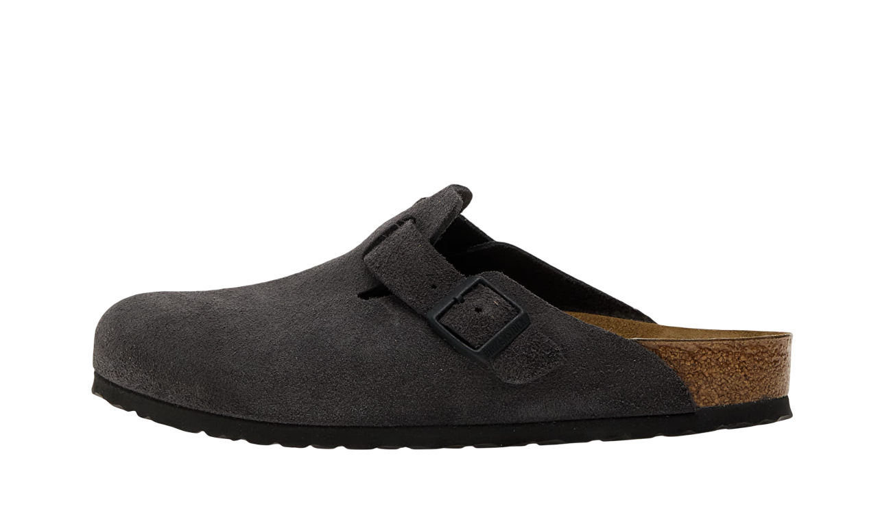 Birkenstock Boston Suede Leather Dark Grey