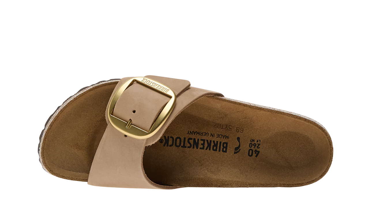 Birkenstock Madrid Big Buckle Natural Leather Nubuck Beige - Image 3