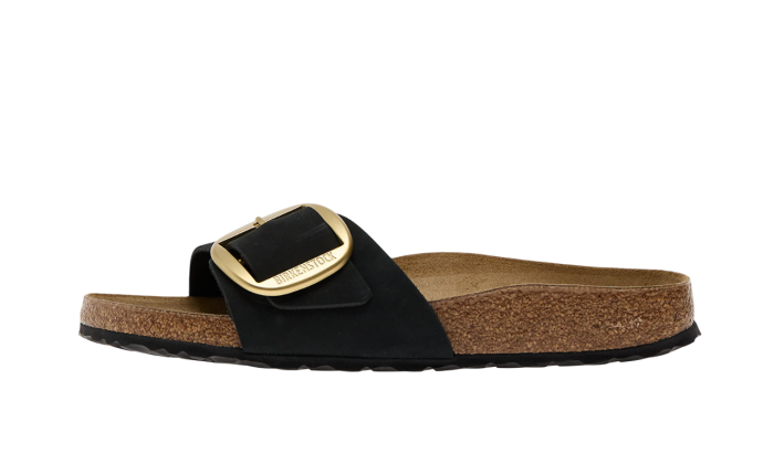 Birkenstock Madrid Big Buckle Nubuck Leather Black - Image 7