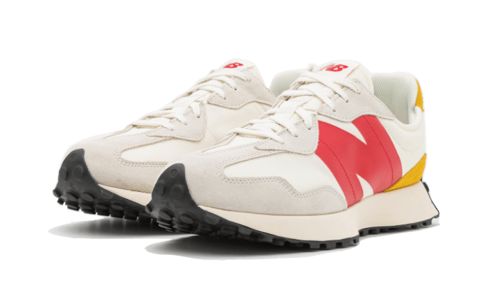 Alternative view of New Balance 327 Cream Yellow Red