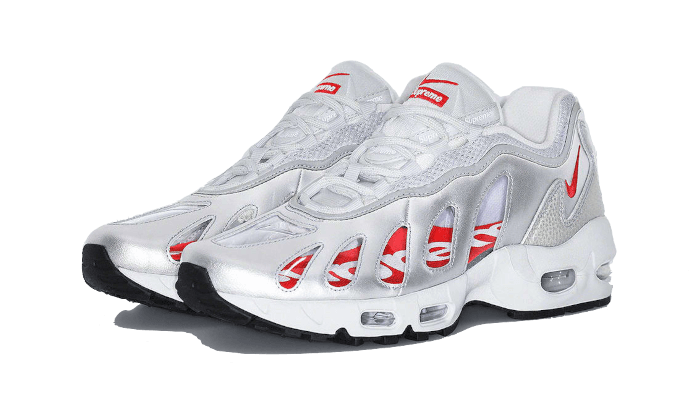Nike Air Max 96 Metallic Silver Supreme - Image 2