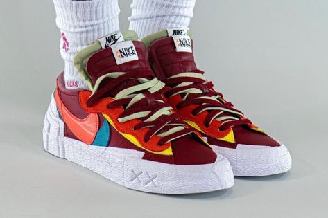 Nike Blazer Low Sacai Kaws Team Red - Image 3