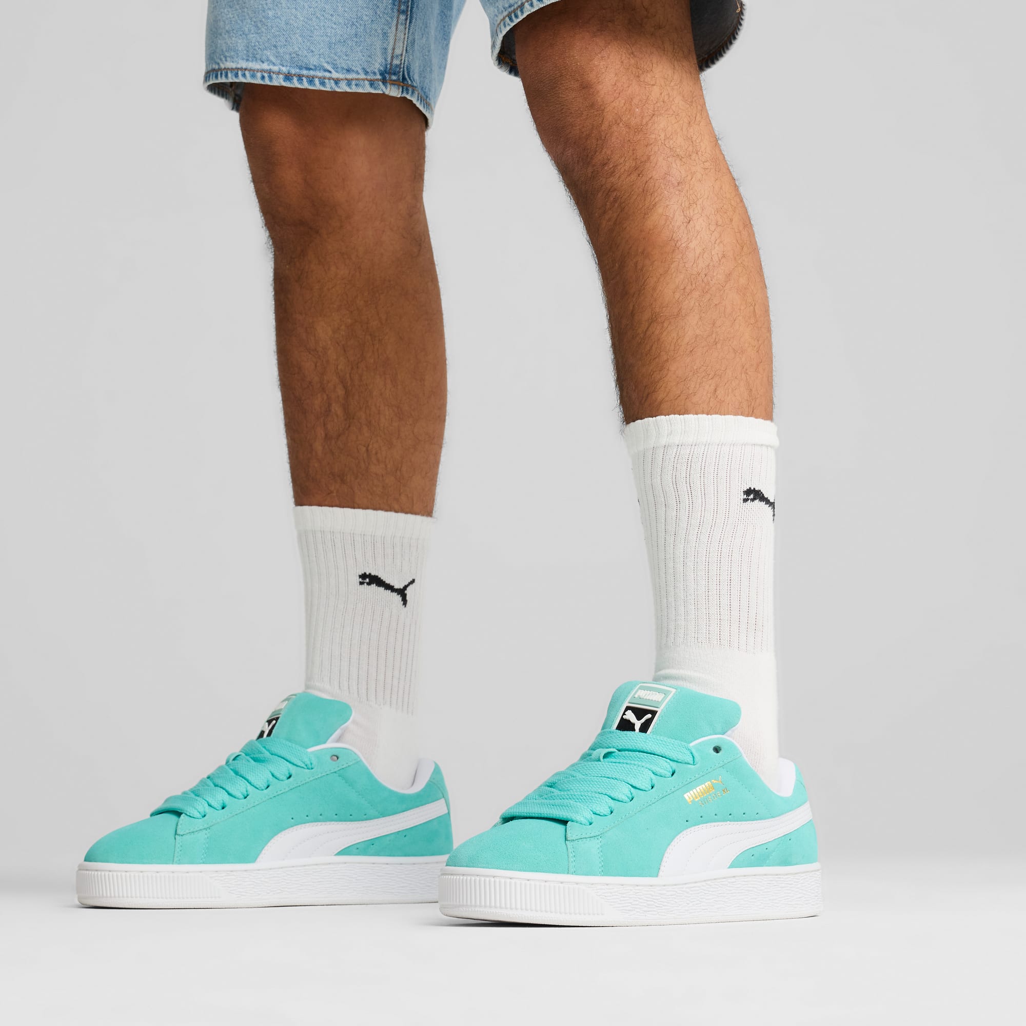 Suede Xl Sneakers Unisex Mint-White - Image 7