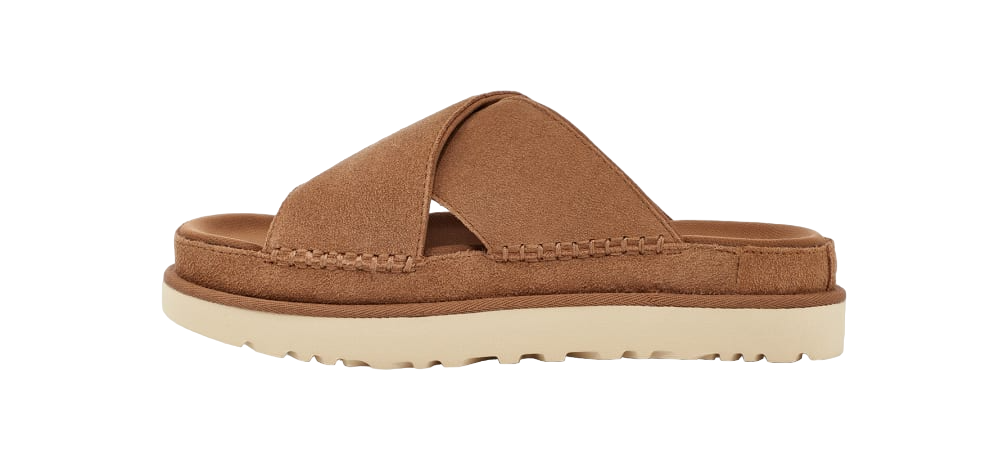 Ugg Women’S Goldenstar Cross Slide Chestnut - Image 3